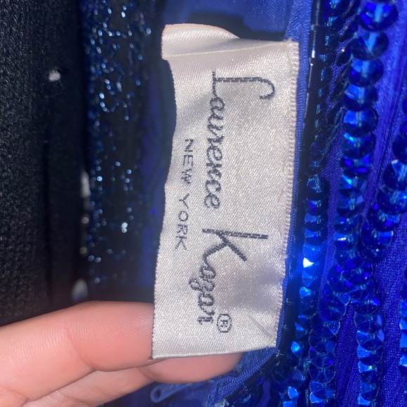 80s Vintage silk sequin gown Lawrence Kazar/ full length - Picture 6 of 9